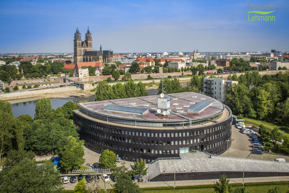 Luftbild Magdeburg Dom Stadtpark MDR Hypar5485 Foto Video Lehmann