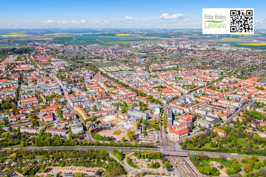 Luftbild Magdeburg Diesdorf und Damaschkeplatz - Luftbildaufnahme